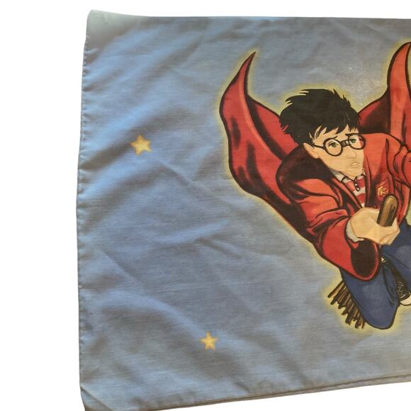 Vintage Harry Potter Blue Quidditch Golden Snitch Kidcore Standard Pillowcase - Picture 12 of 15